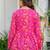 Womens pink self design cotton fabric kurtis 3/4 sleeves v-neck