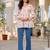 Womens white self design cotton fabric kurtis 3/4 sleeves v-neck