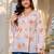 Womens white self design cotton fabric kurtis 3/4 sleeves v-neck