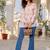 Womens white self design cotton fabric kurtis 3/4 sleeves v-neck