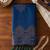 teal blue soft silk blend saree for women with navy blouse 