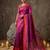 magenta soft silk blend saree for women with red blouse 