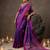 violet soft silk blend saree for women with blue blouse 