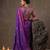 violet soft silk blend saree for women with blue blouse 