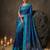 sky blue soft silk blend saree for women with blue blouse 
