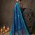 sky blue soft silk blend saree for women with blue blouse 