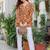 Womens orange self design cotton fabric kurtis 3/4 sleeves v-neck