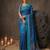 sky blue soft silk blend saree for women with blue blouse 