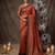 rust soft silk blend saree for women with rust blouse 
