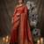 rust soft silk blend saree for women with rust blouse 
