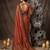 rust soft silk blend saree for women with rust blouse 