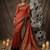 rust soft silk blend saree for women with rust blouse 