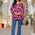 Womens purple self design cotton fabric kurtis 3/4 sleeves v-neck