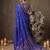 royal blue soft silk blend saree for women with blue blouse 