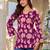 Womens purple self design cotton fabric kurtis 3/4 sleeves v-neck