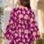 Womens purple self design cotton fabric kurtis 3/4 sleeves v-neck