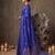 royal blue soft silk blend saree for women with blue blouse 