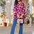 Womens purple self design cotton fabric kurtis 3/4 sleeves v-neck