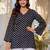Womens black self design cotton fabric kurtis 3/4 sleeves v-neck