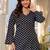 Womens black self design cotton fabric kurtis 3/4 sleeves v-neck