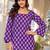 Womens purple self design cotton fabric kurtis 3/4 sleeves square neck