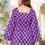 Womens purple self design cotton fabric kurtis 3/4 sleeves square neck