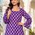 Womens purple self design cotton fabric kurtis 3/4 sleeves square neck