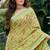 women linen saree with  embroidery and tassel pallu