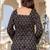 Womens black self design cotton fabric kurtis 3/4 sleeves square neck