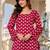 Womens maroon self design cotton fabric kurtis 3/4 sleeves square neck