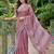 women linen saree with  embroidery and tassel pallu