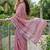 women linen saree with  embroidery and tassel pallu