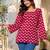 Womens maroon self design cotton fabric kurtis 3/4 sleeves square neck