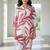 Womens white self design cotton fabric co-ords 3/4 sleeves mandarin collar