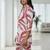 Womens white self design cotton fabric co-ords 3/4 sleeves mandarin collar