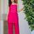 Womens pink self design cotton fabric co-ords sleeveless square neck