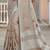 women brown linen saree with floral embroidery border & tassels