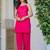 Womens pink self design cotton fabric co-ords sleeveless square neck