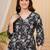 Womens black self design cotton fabric kurtis 3/4 sleeves v-neck