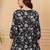 Womens black self design cotton fabric kurtis 3/4 sleeves v-neck