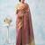 women mauve blue & gold-toned solid tissue silk blend shimmer saree