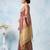 women mauve blue & gold-toned solid tissue silk blend shimmer saree