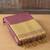 women mauve blue & gold-toned solid tissue silk blend shimmer saree