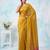 women bright yellow & pink solid tissue silk blend saree with zari border