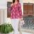Womens maroon self design cotton fabric kurtis 3/4 sleeves v-neck