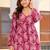 Womens maroon self design cotton fabric kurtis 3/4 sleeves v-neck