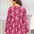 Womens maroon self design cotton fabric kurtis 3/4 sleeves v-neck