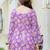 Womens purple self design cotton fabric kurtis 3/4 sleeves square neck