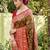 mhendi green pochampalli silk blend saree 
