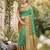 green pochampalli silk blend saree 